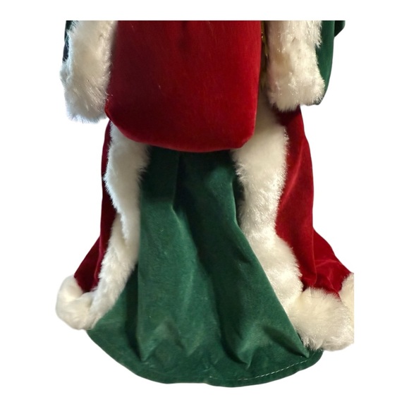 Santa Claus Tree Topper Vintage Figurine Porcelain Fluffy Beard Velvety Coat - Picture 11 of 13